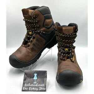 NWOB Keen Men's Tan Leather Utility 8" Dover Seel Toe Work Boots Size 14D 3064